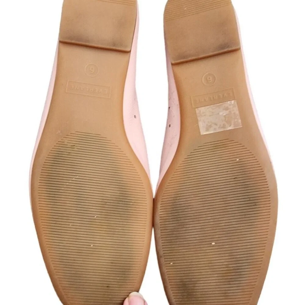 Everlane Blush Pink Pebbled Leather Flats Size 6 - Picture 6 of 8